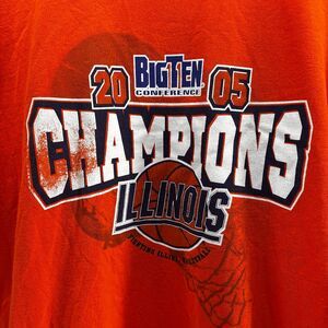 Illinois Fighting Illini 2005 Big Ten Champions Shirt Size L Games & Scores Back